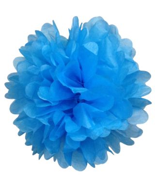 pompon papier de soie bleu, pour une ambiance romantique pensez aux pompons . Suspendus dans la salle ou à l'extérieur