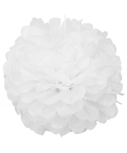 pompon papier de soie blanc, pour une ambiance romantique pensez aux pompons . Suspendus dans la salle ou à l'extérieur